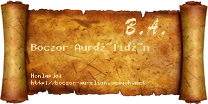 Boczor Aurélián névjegykártya